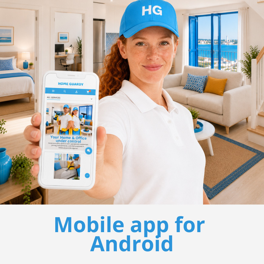 Tap the image to install Home Guardy on your phone and book services in one app